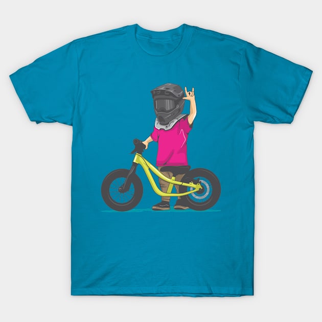 kid ride a push bike T-Shirt by savya std22